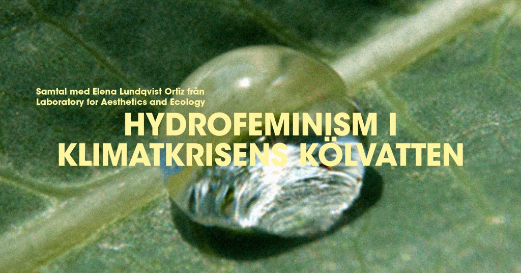 Hydrofeminism i klimatkrisens kölvatten
Samtal med Elena Lundqvist Ortìz från Laboratory for Aesthetics and Ecology
28 april kl 16–17